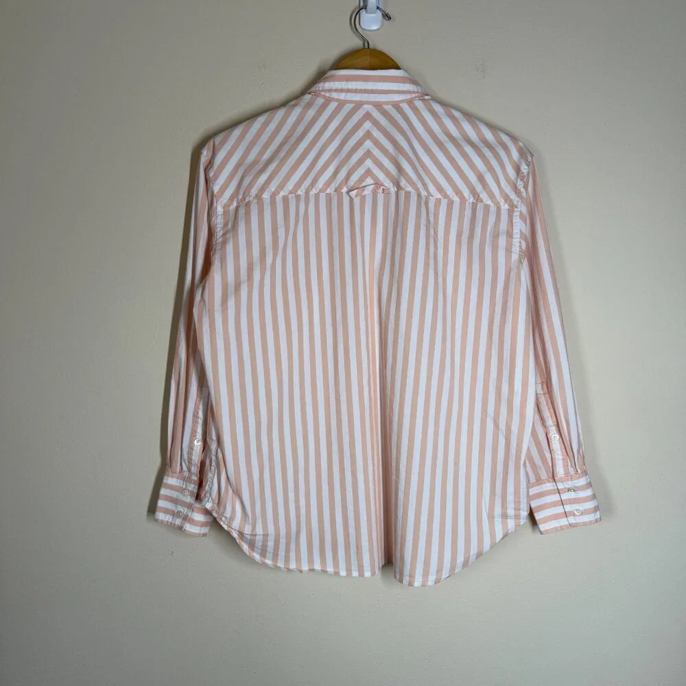 AYR The Deep End Shirt Orange Striped Size S Minimalist Capsule Preppy Work - Picture 8 of 9